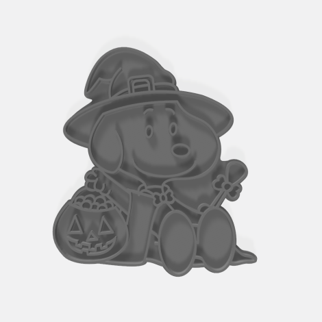 Snoopy sentado dulce o truco halloween sello